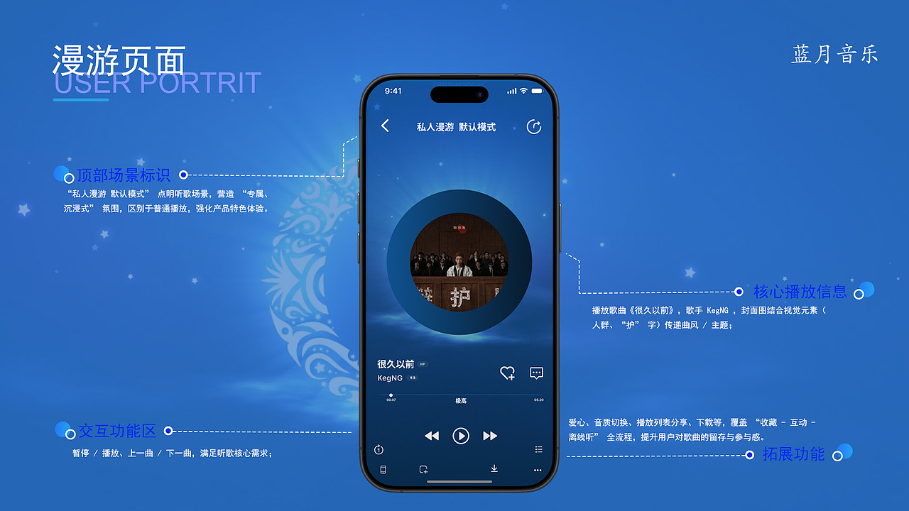 蓝月音乐 UI设计