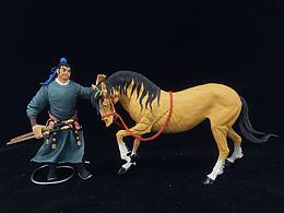 康健面塑作品《当锏卖马》