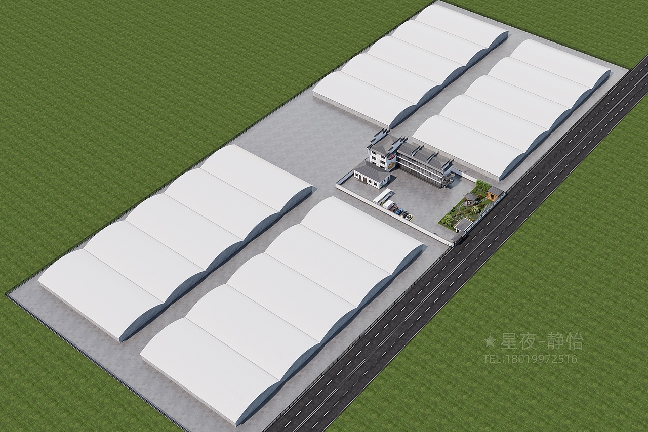 室外门头鸟瞰透视案例