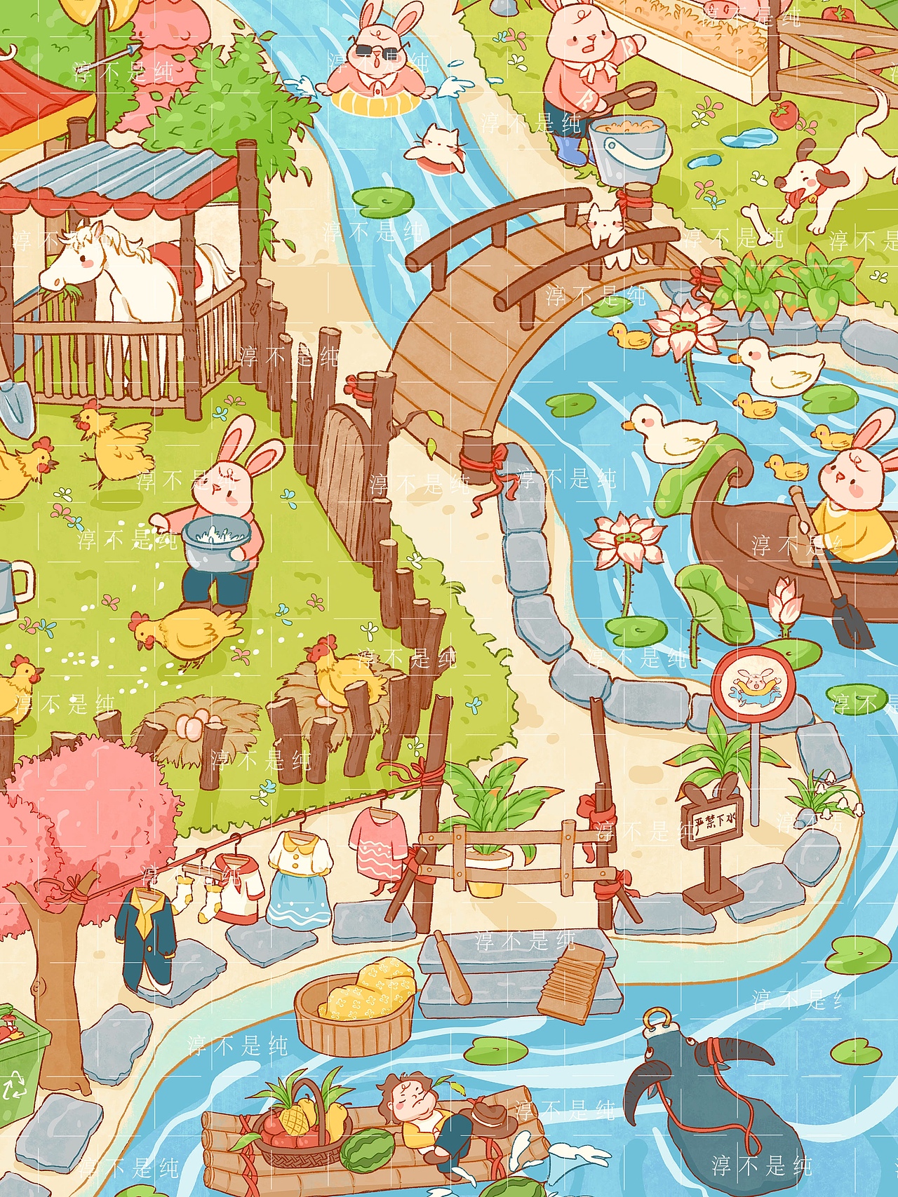 春日牧场（图ZMzk3MjI4NDQw） - 商业插画 - 站酷设计师淳不是纯原创素材 - 站酷ZCOOL