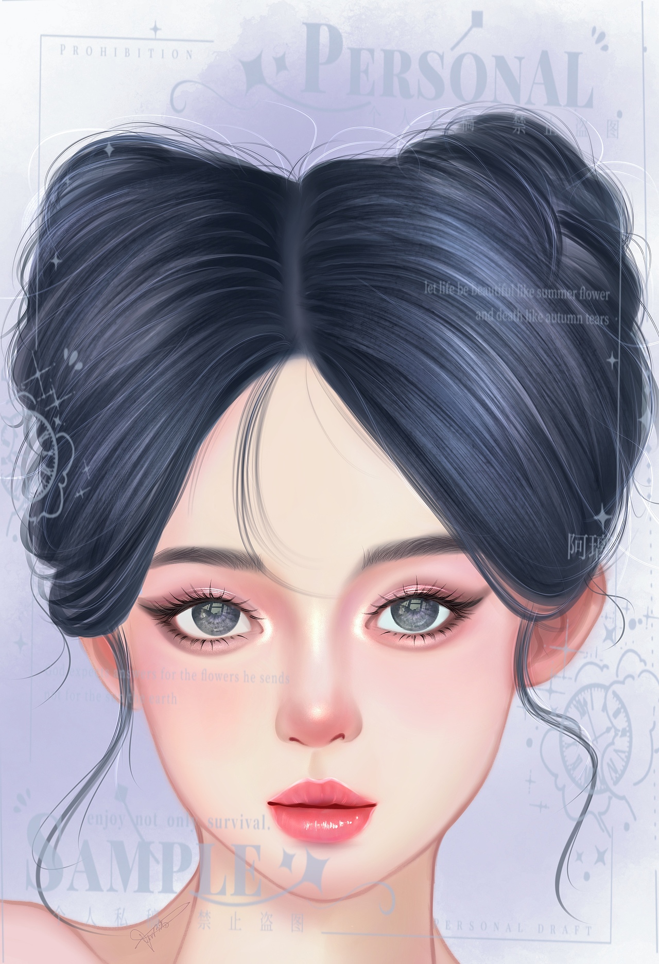 伪厚涂女生头像（图ZMzk3MjM1MjEy） - 其他 - 站酷设计师小阿璃548原创素材 - 站酷ZCOOL