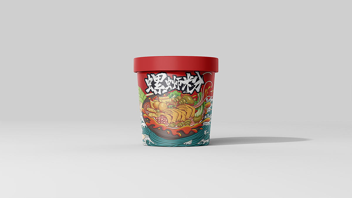 泡面桶螺狮粉包装样机