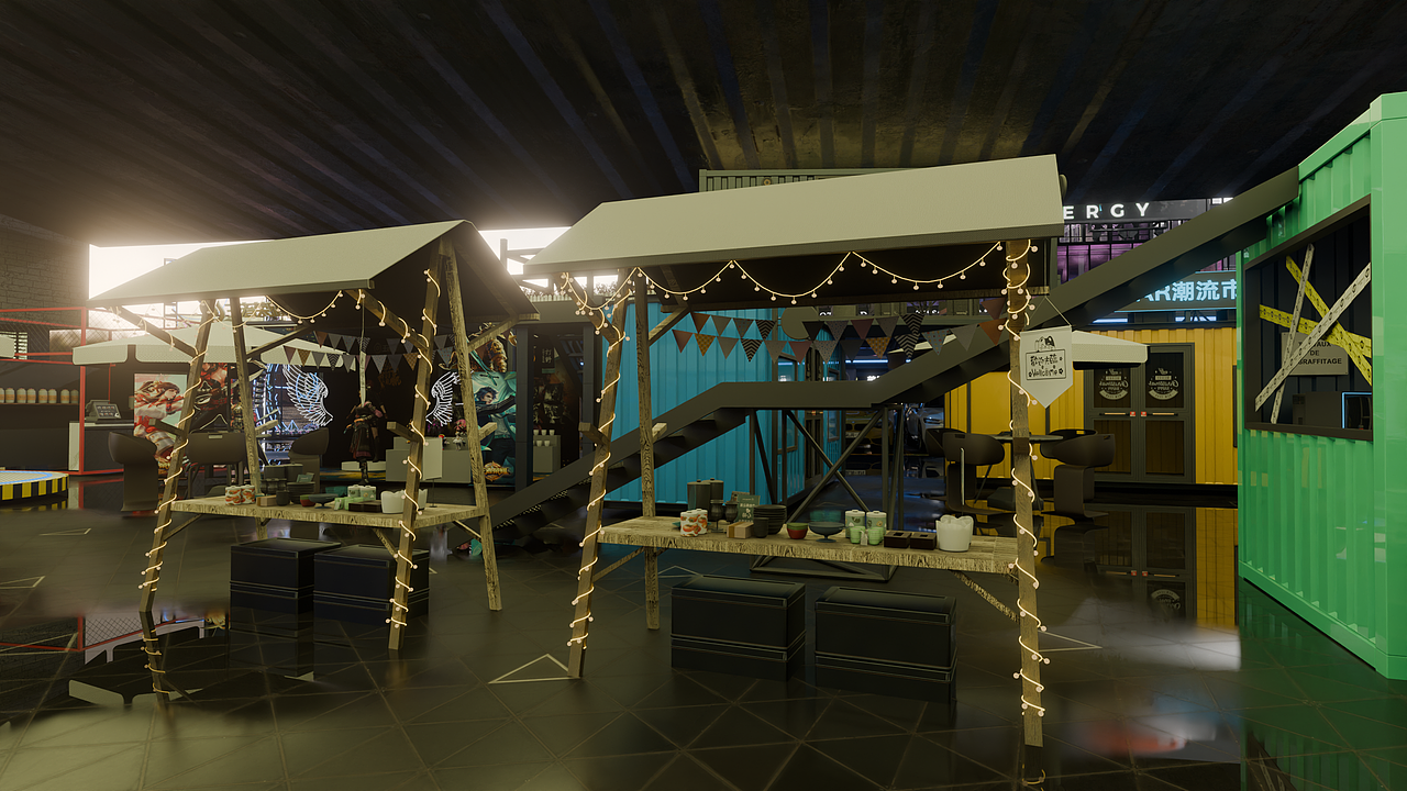 青华E城-商业街改造-夜晚场景-纯图片