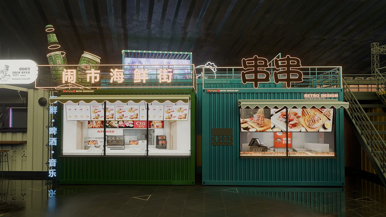 青华E城-商业街改造-夜晚场景-纯图片（图ZMzk3MjczODAw） - 建筑/空间 - 站酷设计师摄設的Mocy原创素材 - 站酷ZCOOL