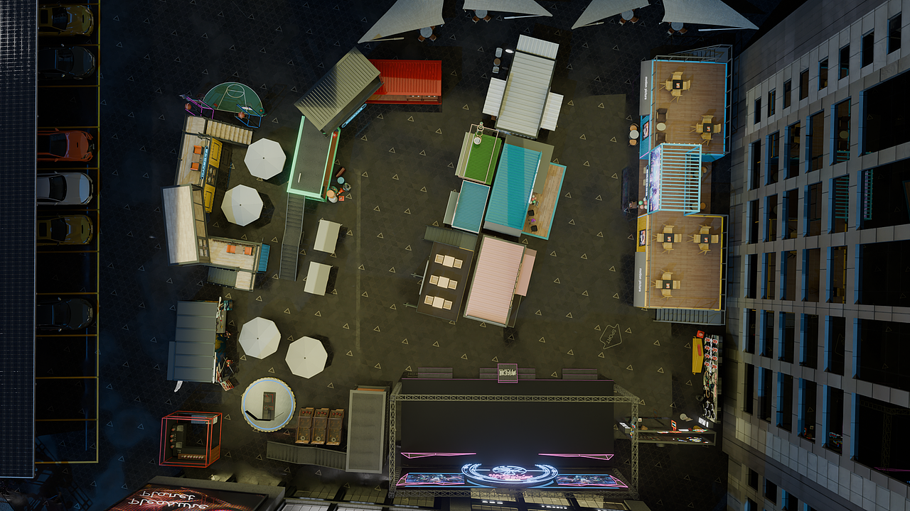 青华E城-商业街改造-夜晚场景-纯图片