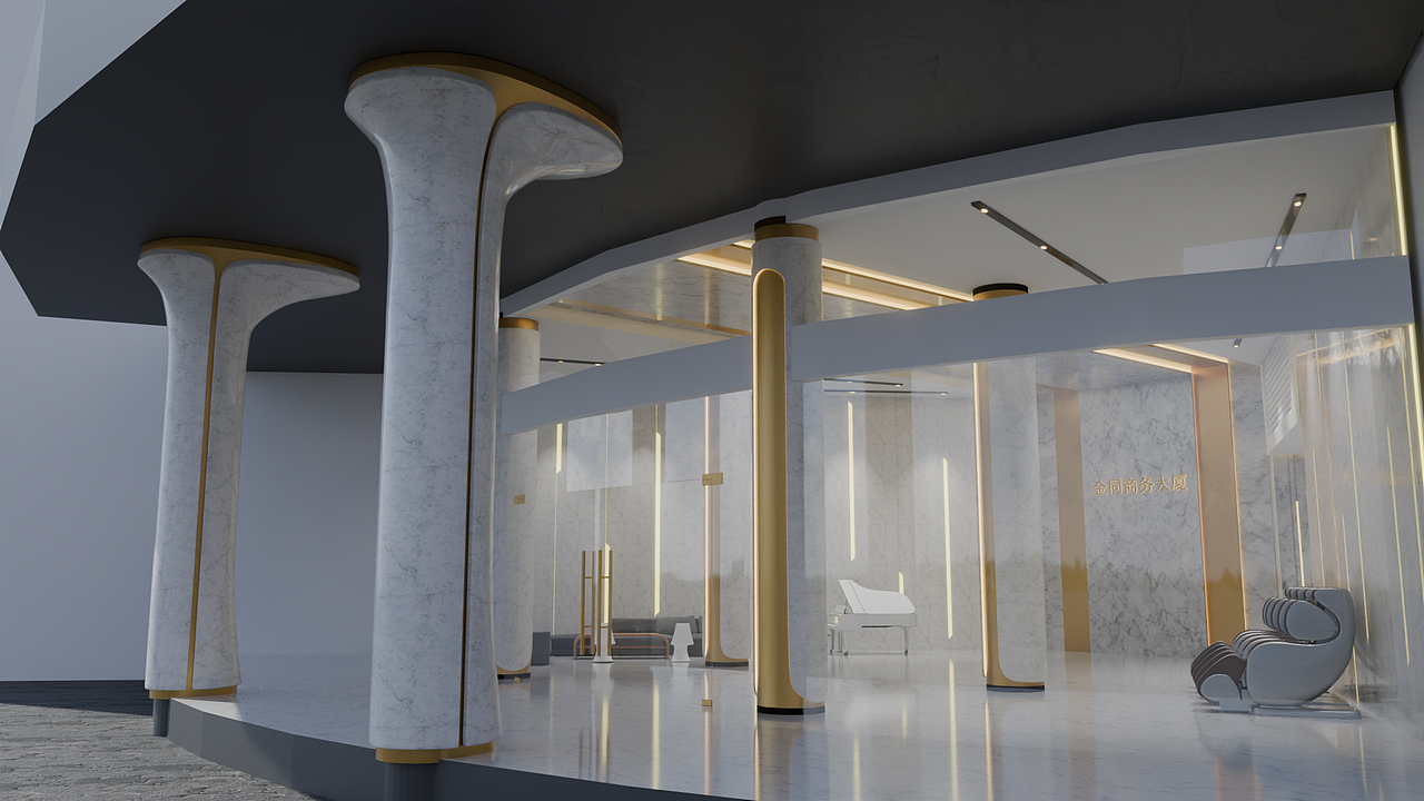 金同商务大厦B幢-一楼大厅改造（图ZMzk3Mjc2MTY0） - 建筑/空间 - 站酷设计师摄設的Mocy原创素材 - 站酷ZCOOL