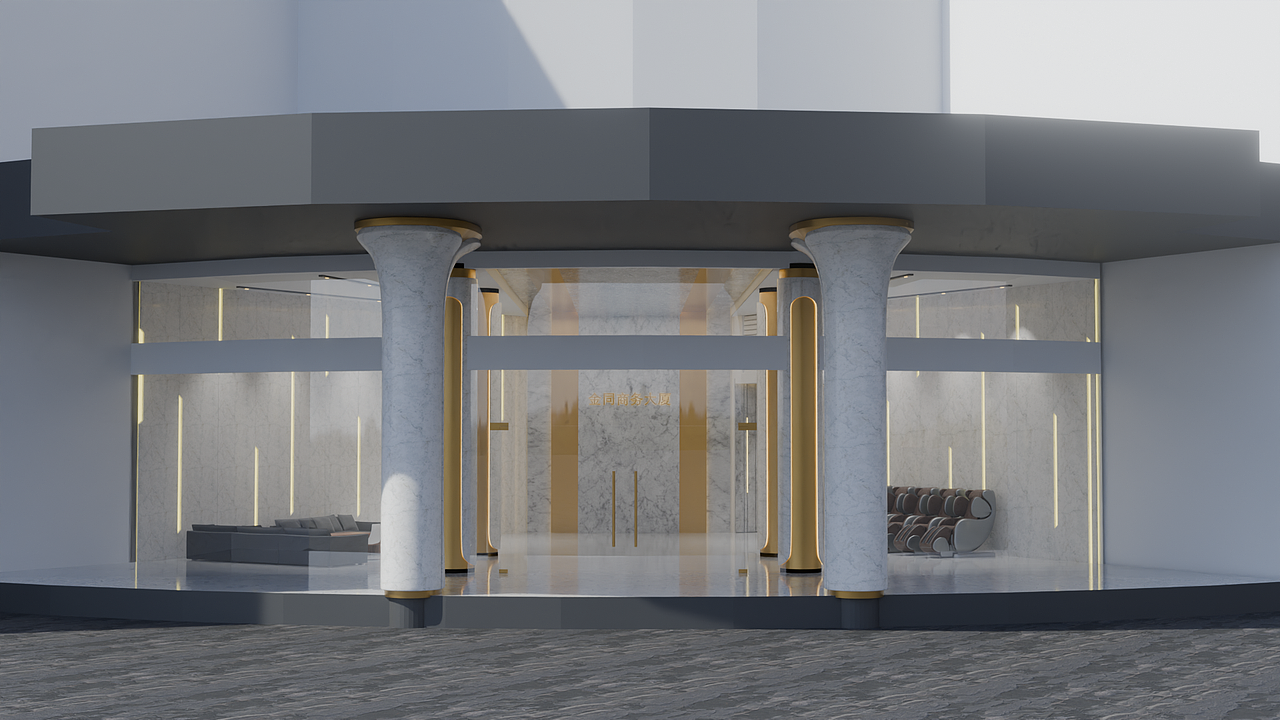 金同商务大厦B幢-一楼大厅改造（图ZMzk3Mjc2MTYw） - 建筑/空间 - 站酷设计师摄設的Mocy原创素材 - 站酷ZCOOL