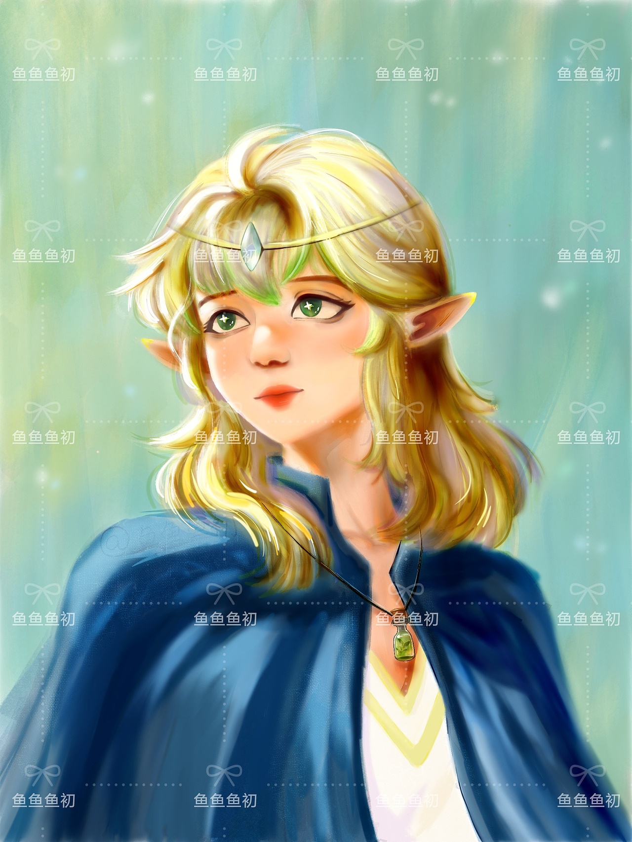 画了个精灵系oc 谁能拒绝金发绿眼🥺