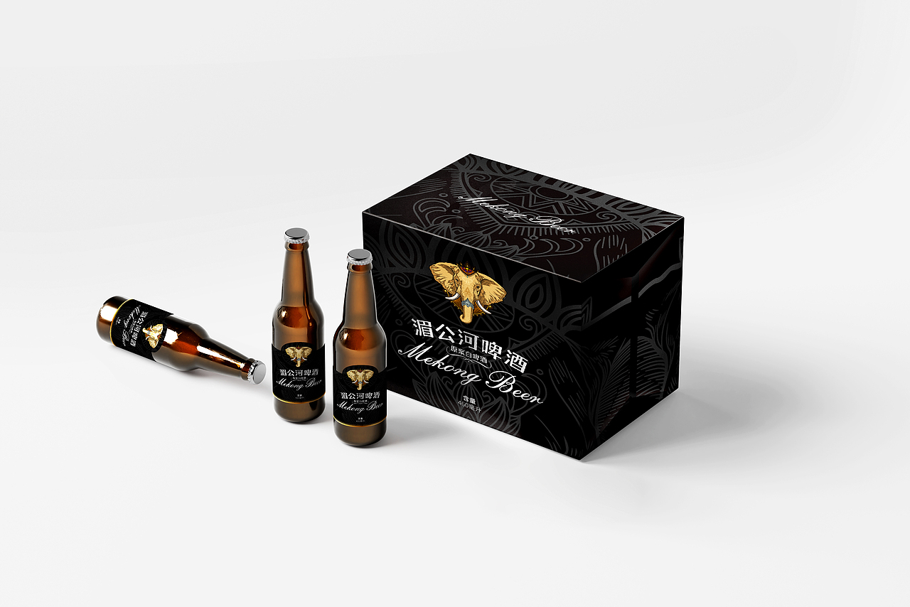 啤酒酒水外盒瓶装瓶贴包装设计