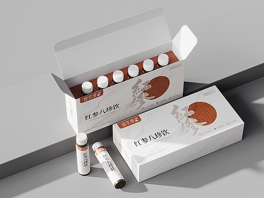 口服液包装保健食品红参八珍饮包装设计 | 铭睿益创