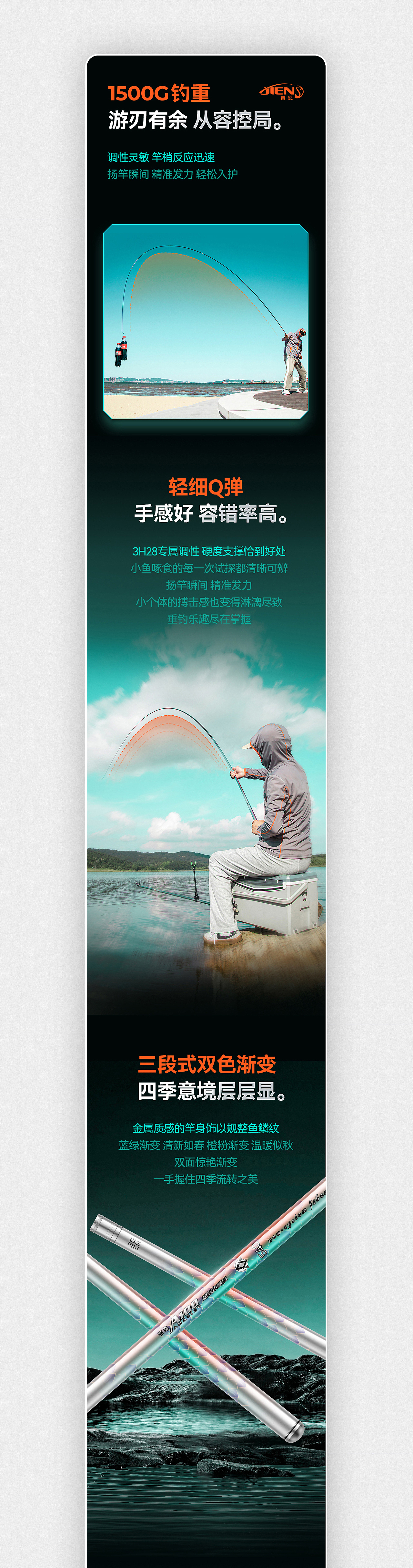 鱼竿户外用品 小综合鱼竿详情页展示