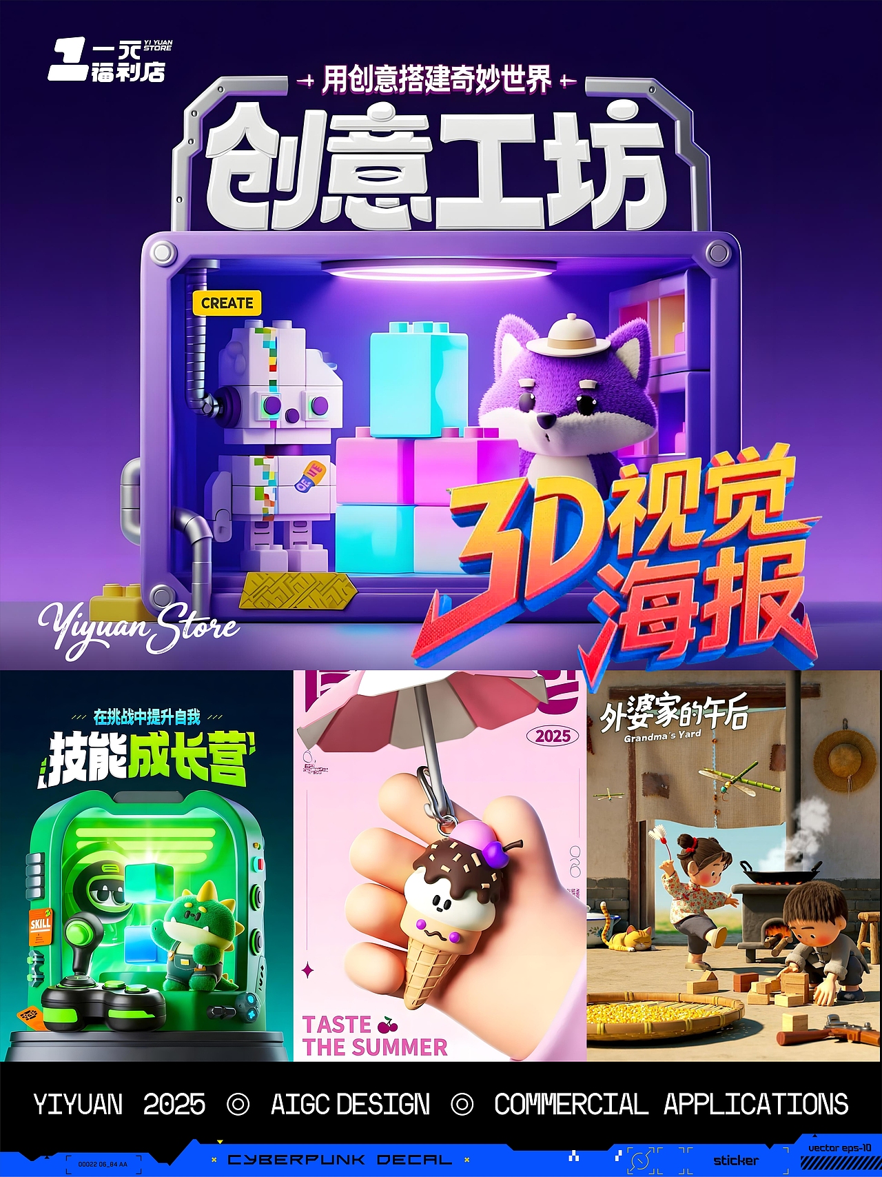 【一元】Qwen-3D运营海报发布