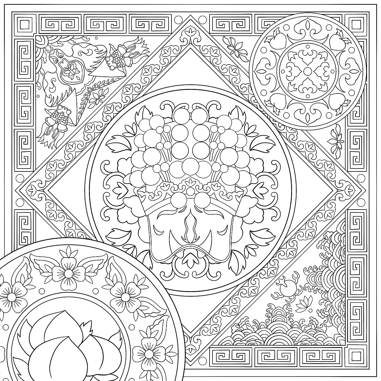 戏剧非遗文化纹样｜赵云、关羽、丑角、旦角（图ZMzk3MzI4NDM2） - 图案 - 站酷设计师小慧在画画原创素材 - 站酷ZCOOL