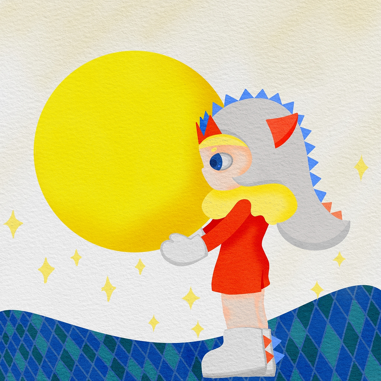抱个月亮送给你（图ZMzk3MzMyMTUy） - 艺术插画 - 站酷设计师煜晴ART原创素材 - 站酷ZCOOL