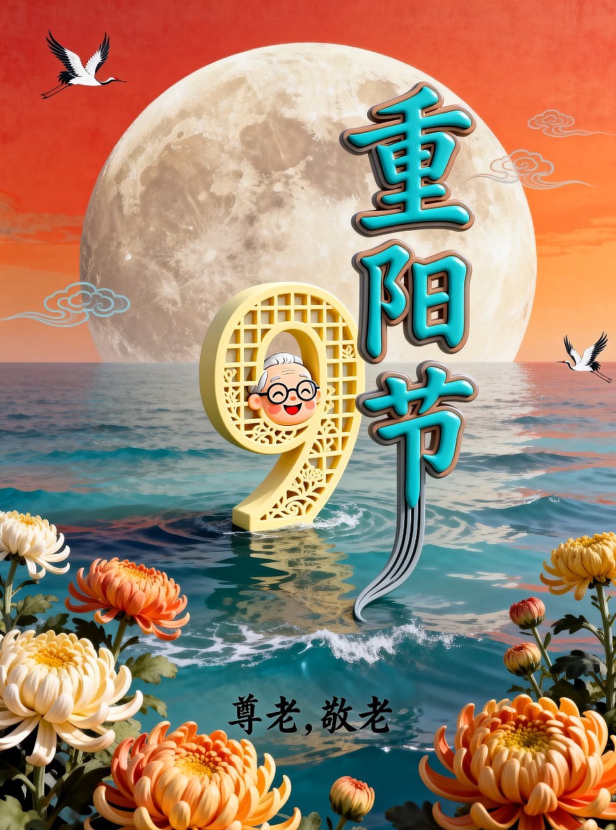 重阳节海报 /AIGC设计/平面海报/平面设计/创意海报