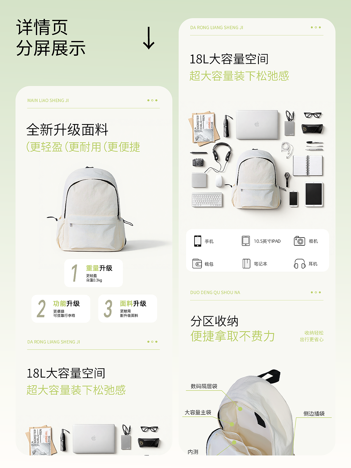 电商详情页设计/背包/休闲背包详情页设计