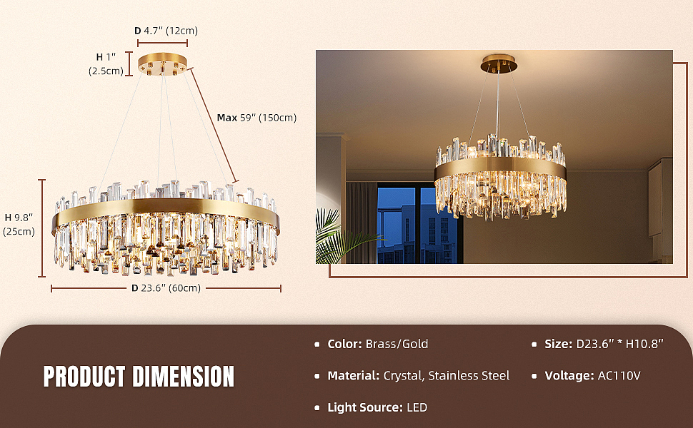 电商 | 亚马逊水晶灯灯饰灯具详情页A+