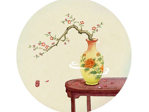 新古风瓶花