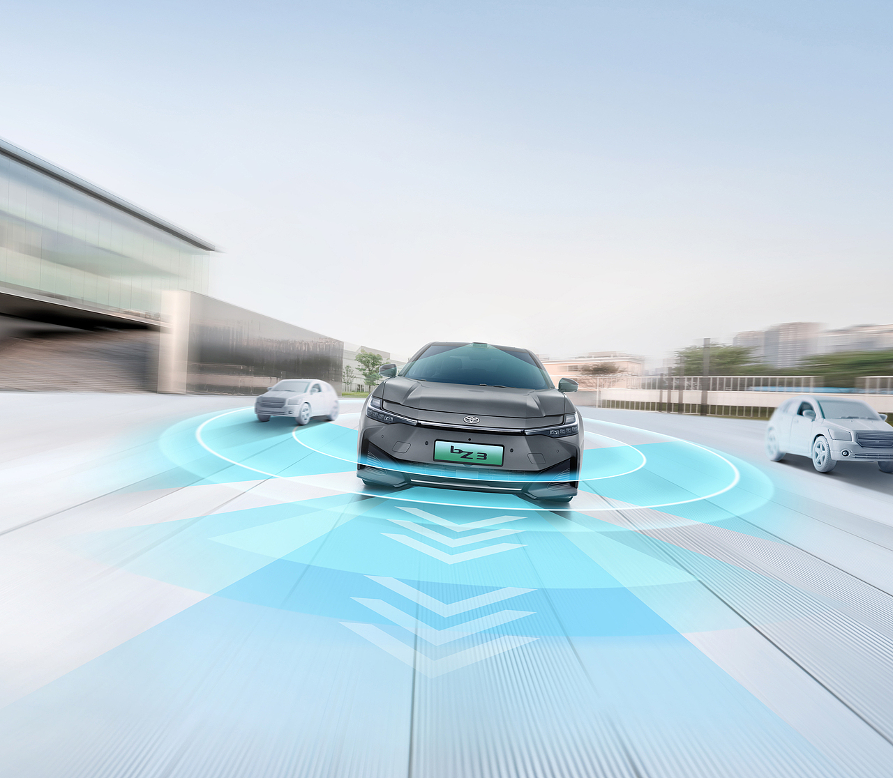 丰田汽车BZ3-汽车图册拍摄(主KV+三维渲染合成)