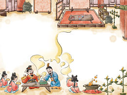 手绘水墨插图（含线稿）