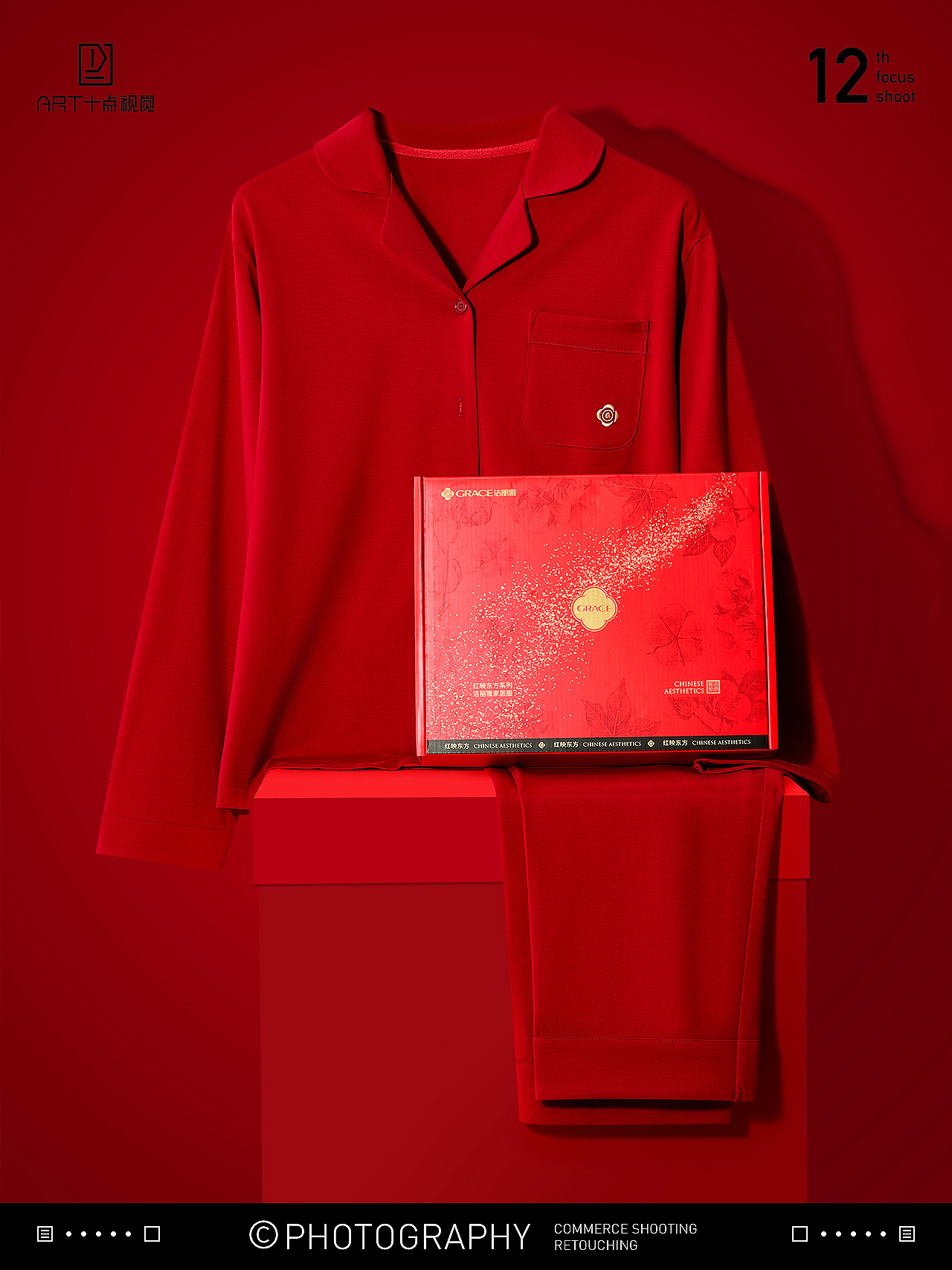 内裤摄影 | 袜子拍摄 x 电商大红色本命年内衣创意拍摄