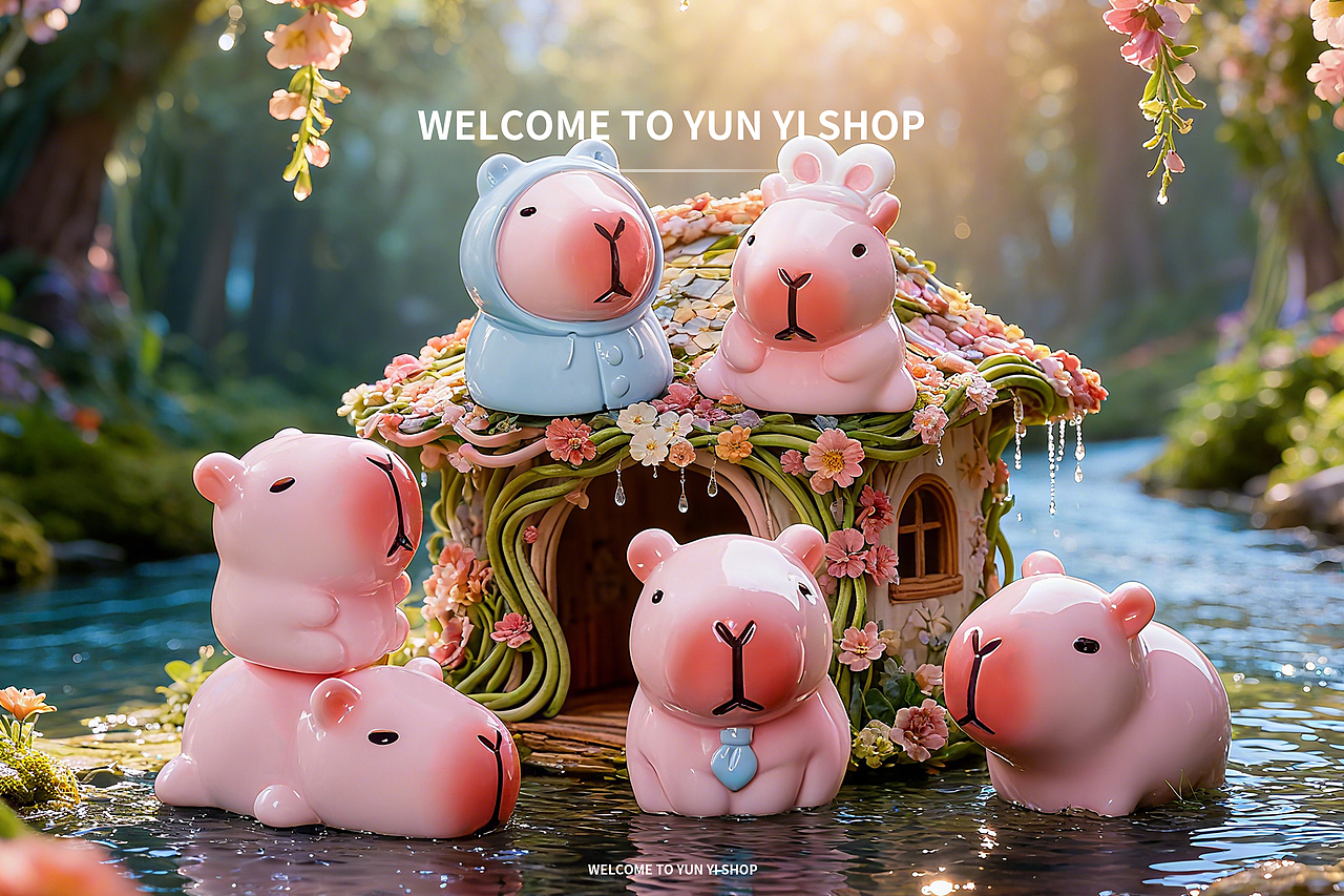 玩乐主义「粉色卡皮巴拉水豚」——小众摆件（图ZMzk3NDQxNzcy） - AI作品 - 站酷设计师x小柒原创素材 - 站酷ZCOOL