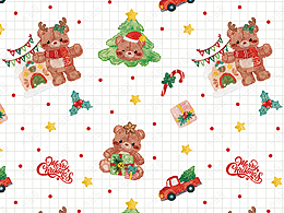 圣诞小熊 | 四方连续图案设计
