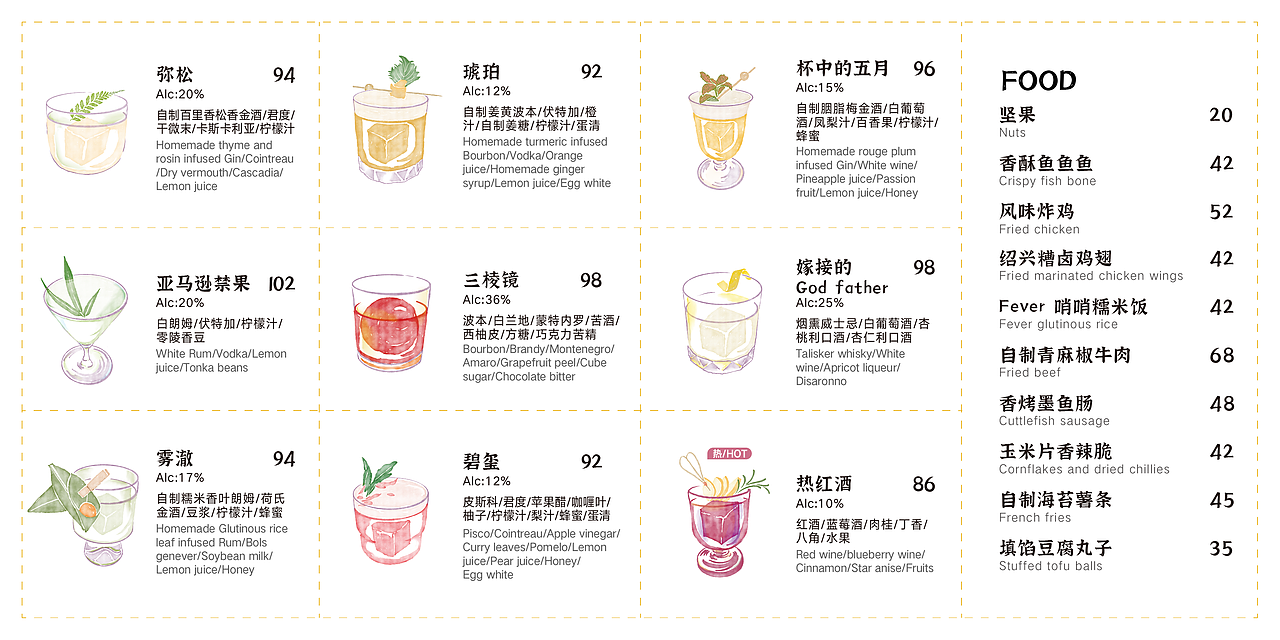 2022 杭州Fever酒吧 冬季酒单（图ZMzk3NDczMzA0） - 商业插画 - 站酷设计师zero4940原创素材 - 站酷ZCOOL
