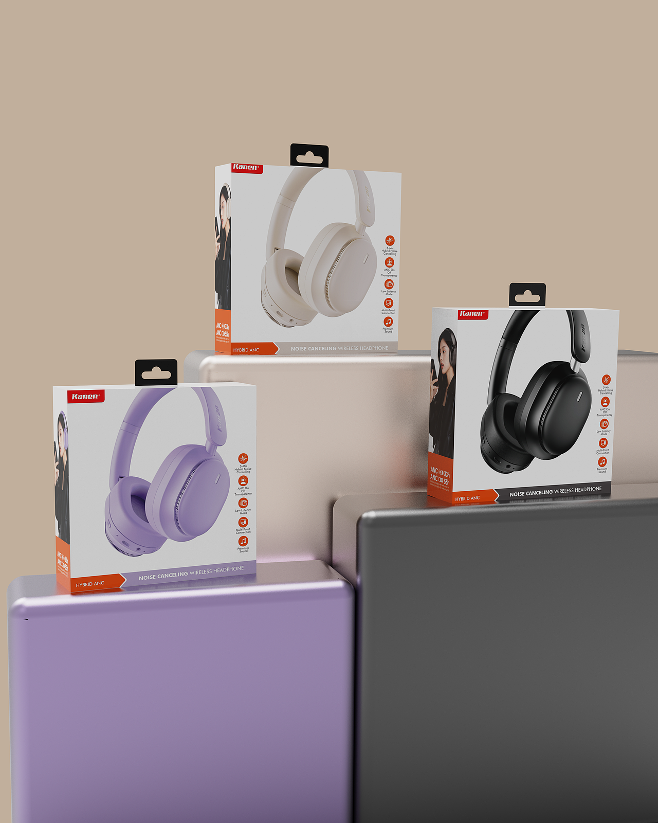 耳机渲染 包装设计