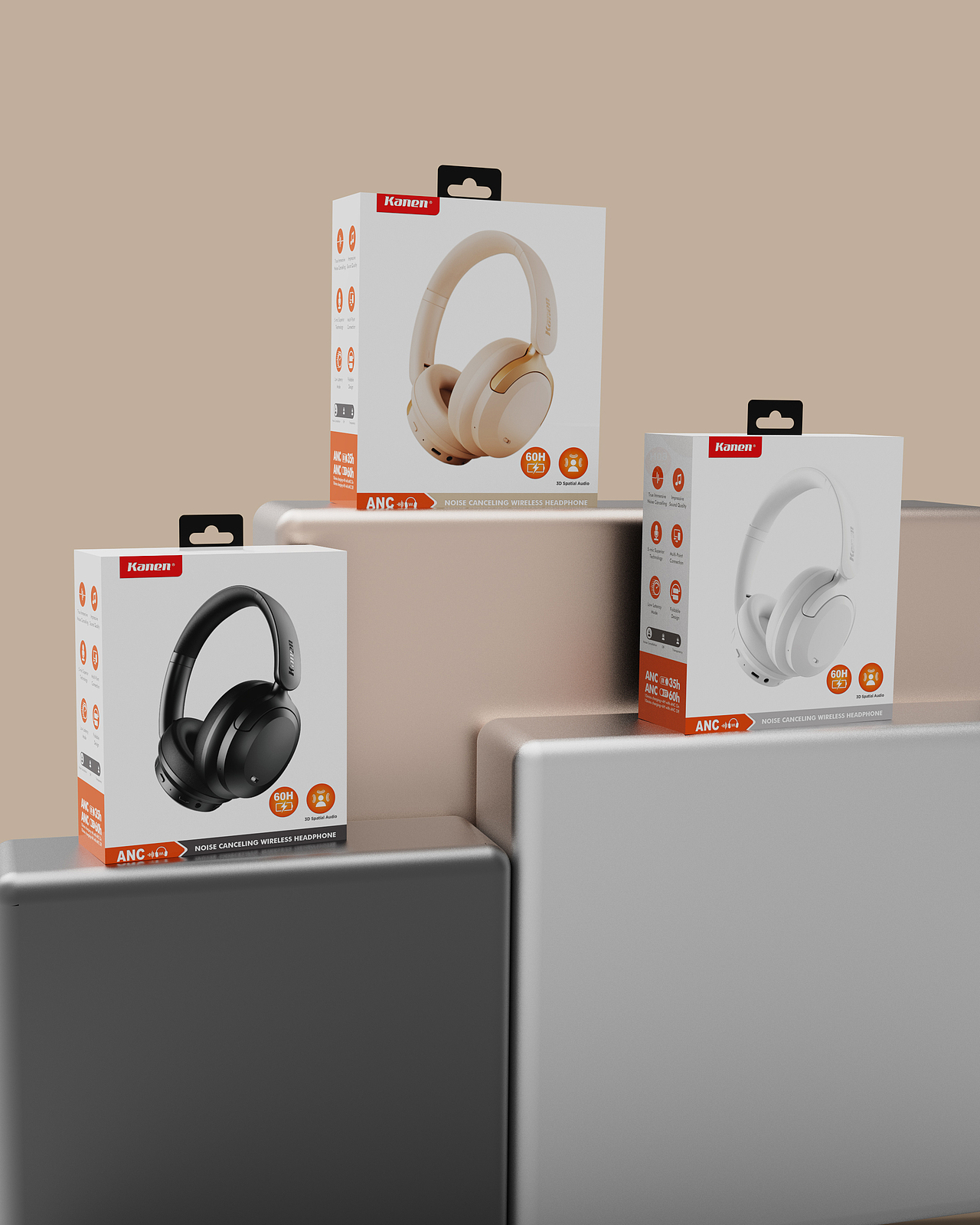 耳机渲染 包装设计