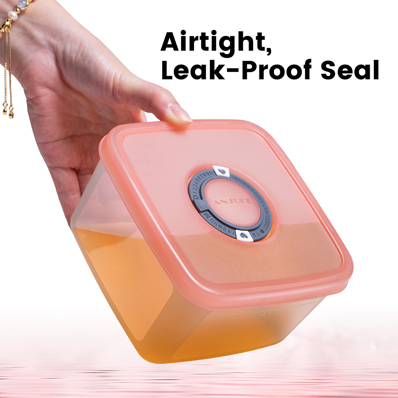 粉色日期码保鲜盒