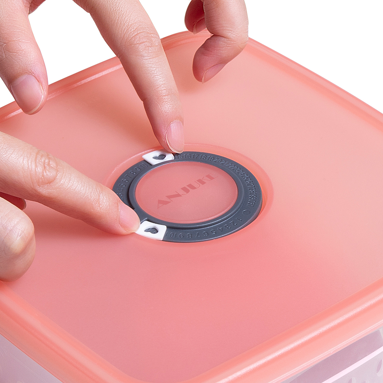 粉色日期码保鲜盒