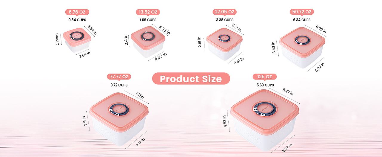 粉色日期码保鲜盒