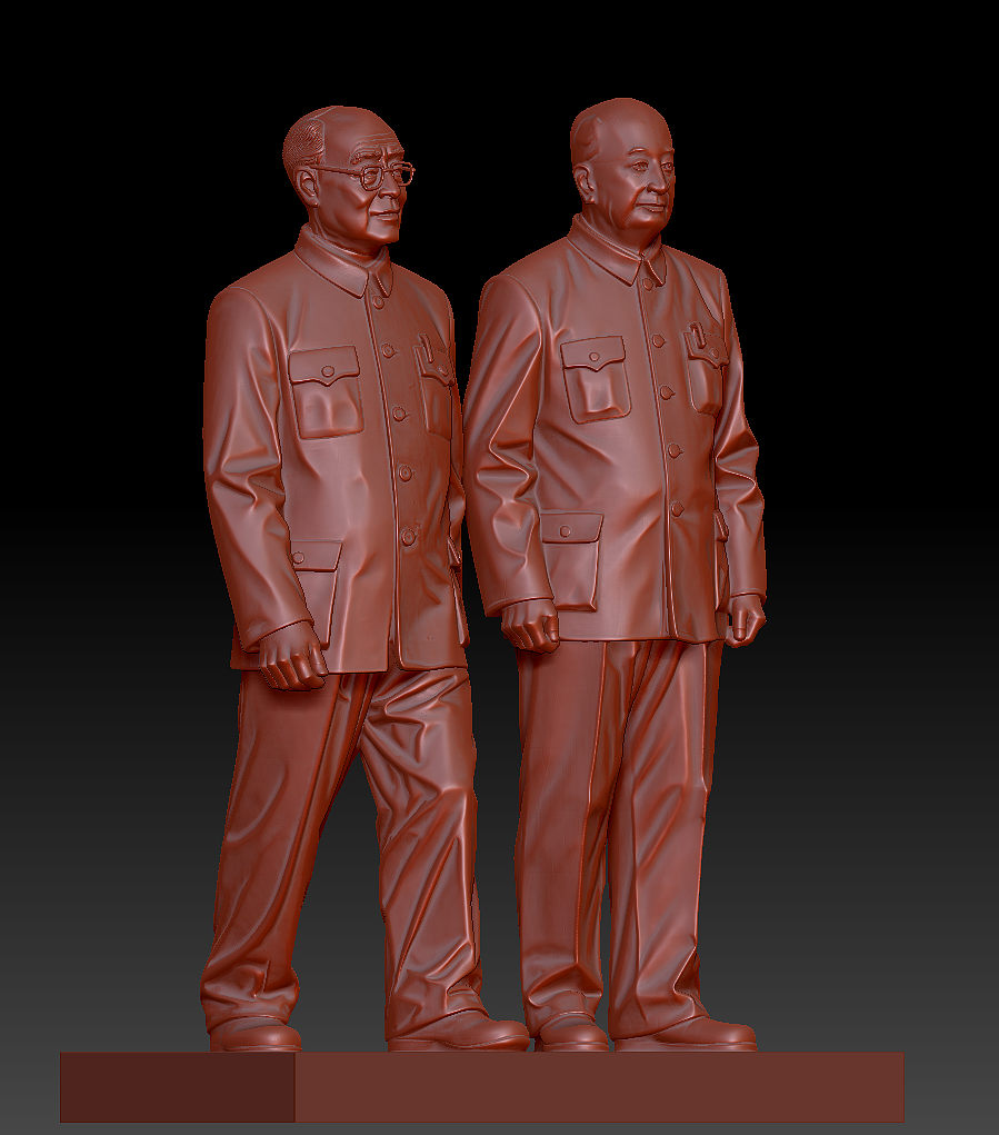 于敏钱学森双剑合璧雕像建模设计作品欣赏