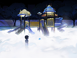 滑滑梯与蜗牛，插画两则