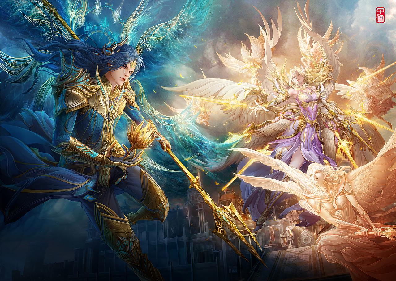 海神与天使（图ZMzk3NTE3NzAw） - 商业插画 - 站酷设计师徐子晖cicman原创素材 - 站酷ZCOOL