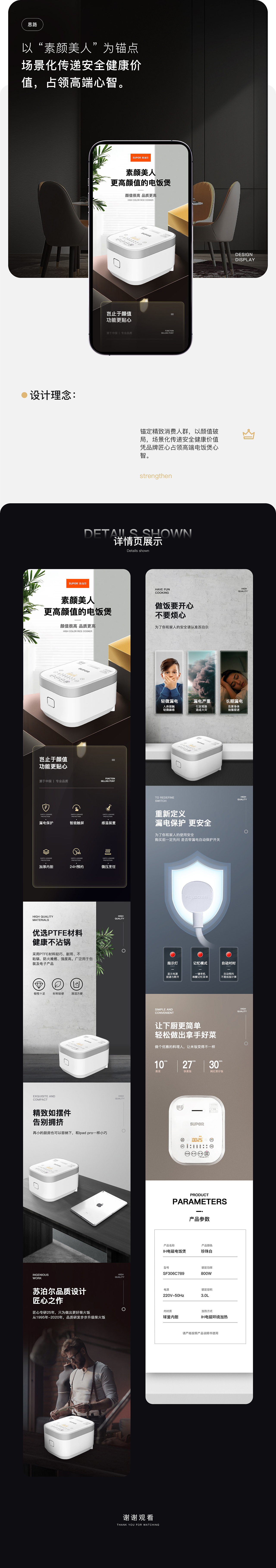 电饭煲详情设计（图ZMzk3NTI1NDgw） - 品牌 - 站酷设计师LSS珊原创素材 - 站酷ZCOOL