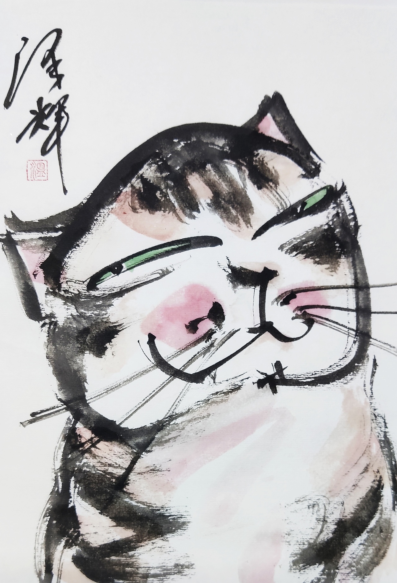 墨魂赋喵:温泽辉抽象画里的灵动与温暖