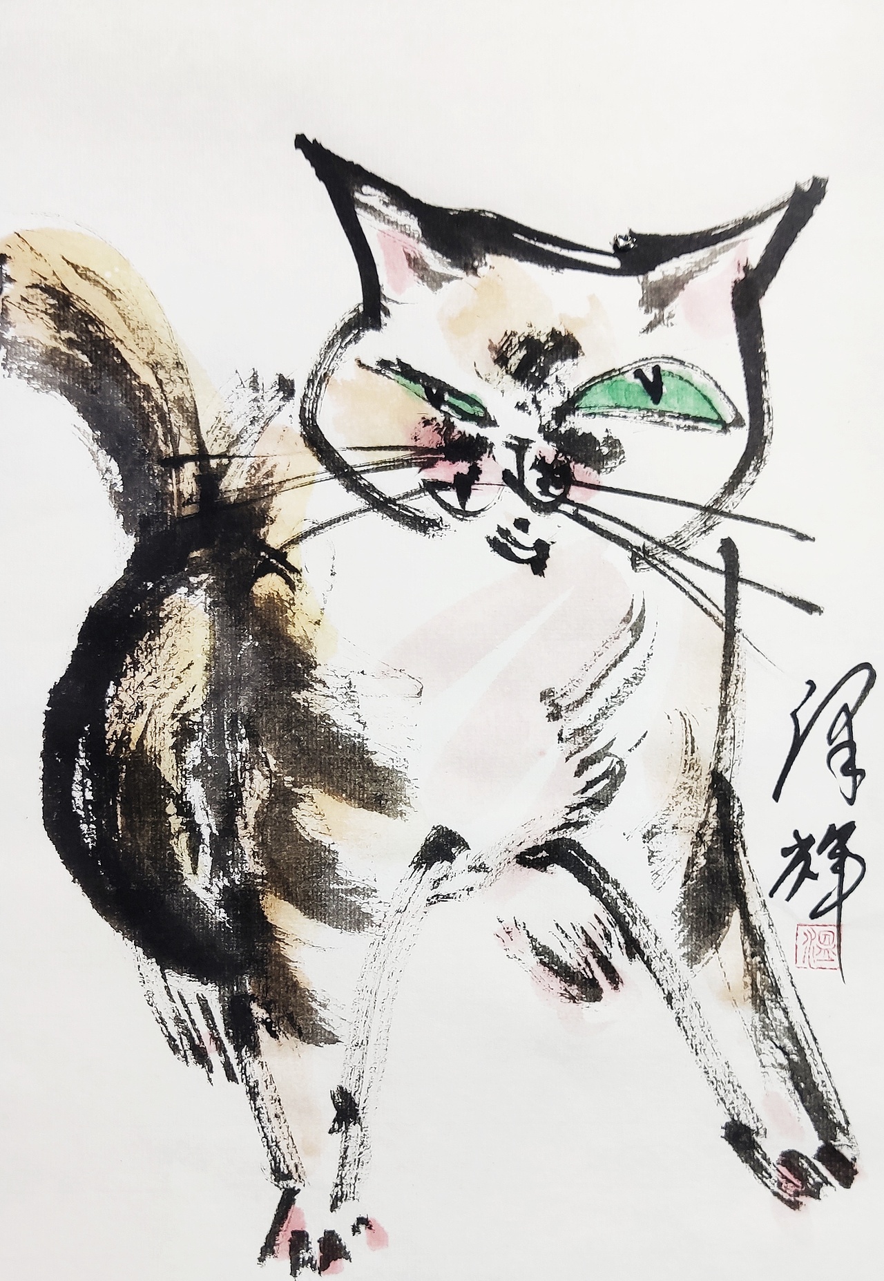 墨魂赋喵:温泽辉抽象画里的灵动与温暖