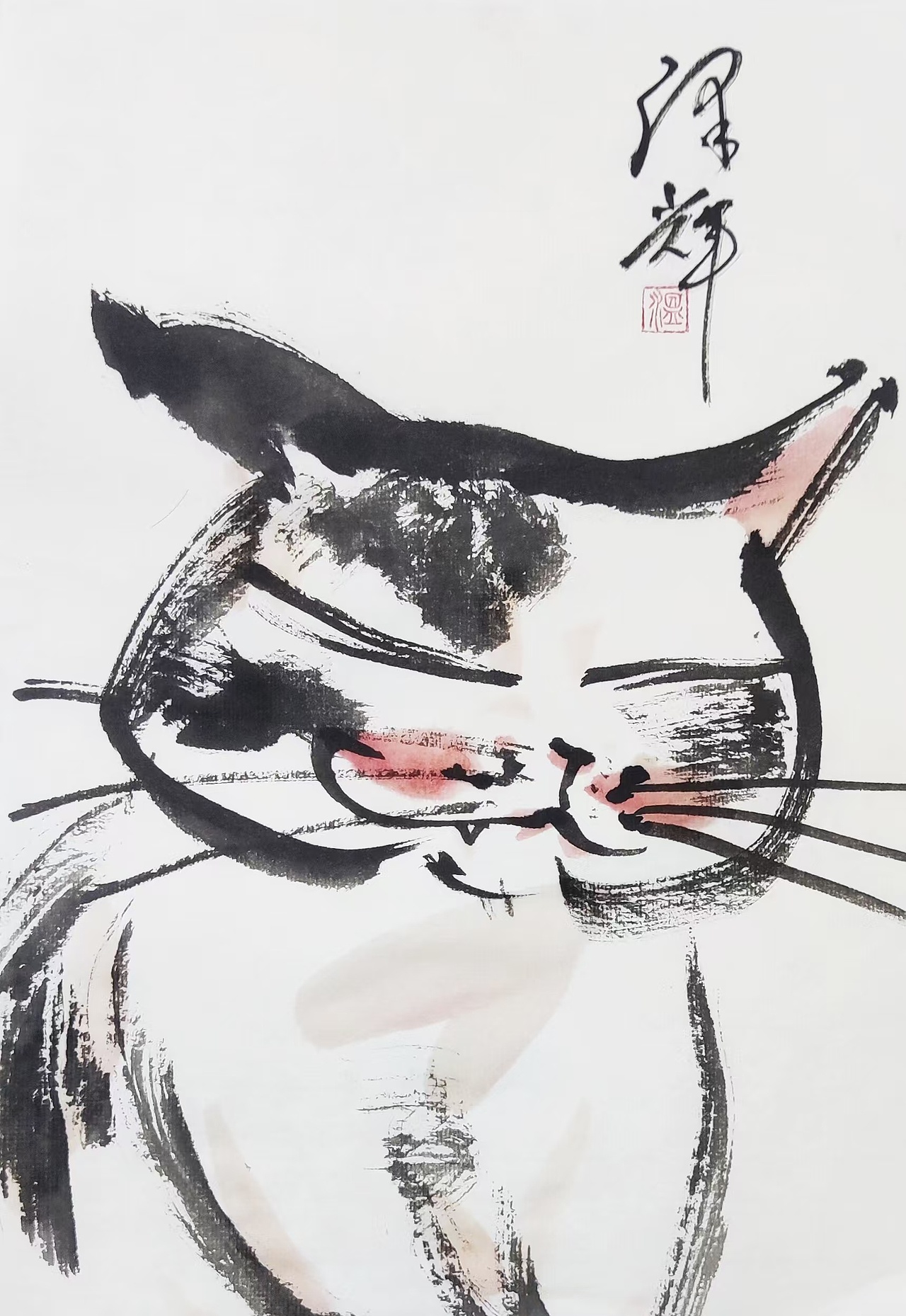 墨魂赋喵:温泽辉抽象画里的灵动与温暖