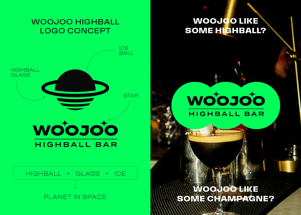 「WOOJOO Highball Bar」品牌標識