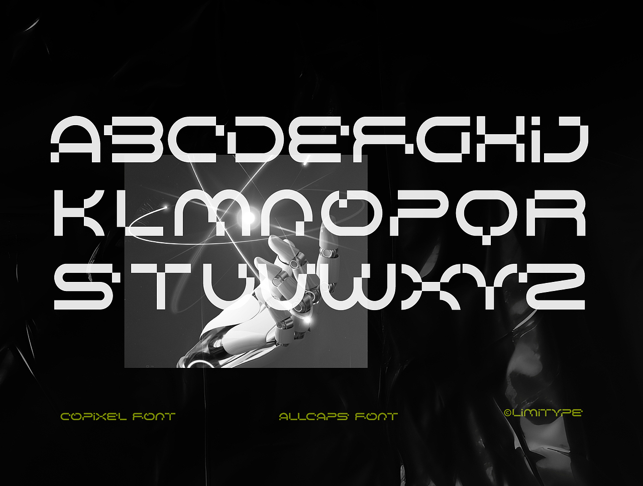 潮流未来科幻科技游戏赛博朋克海报封面标题英文字体