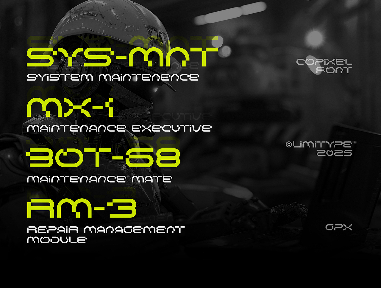 潮流未来科幻科技游戏赛博朋克海报封面标题英文字体