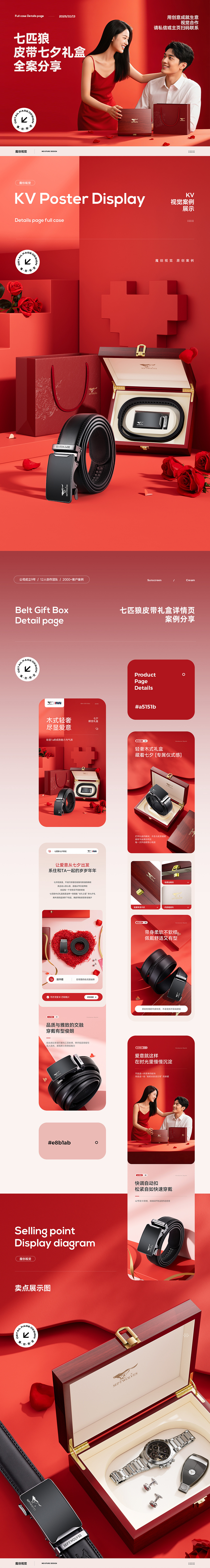 X3 七匹狼 双肩包/皮带/针织帽 详情页全案 渲染修图