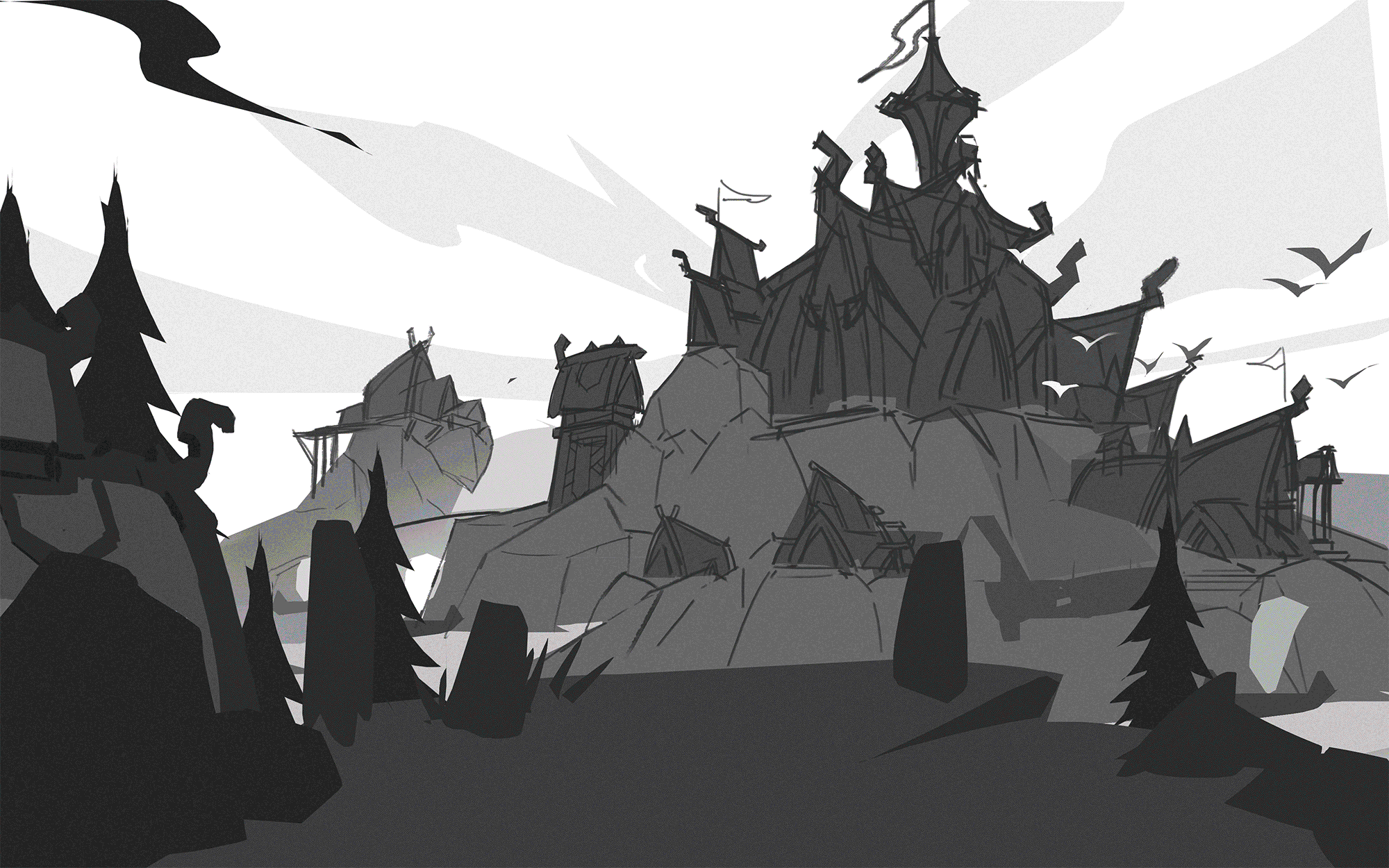 维京主城—欧美卡通场景设计