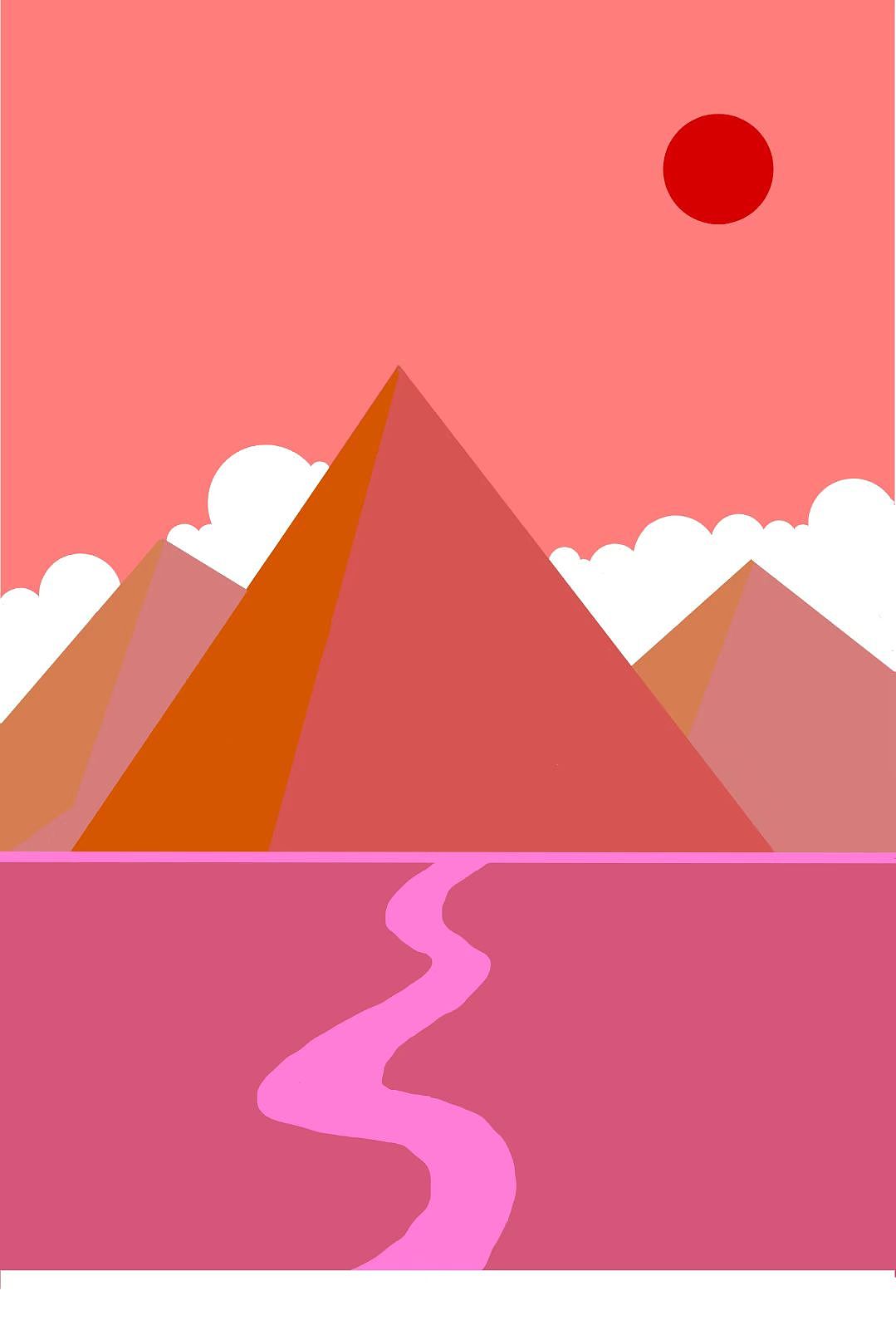 去往山坡的路上（图ZMzk3NjExNDk2） - 艺术插画 - 站酷设计师美丽的蓝天原创素材 - 站酷ZCOOL