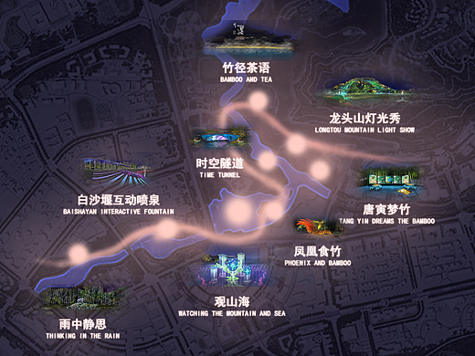 四川宜宾竹文化公园夜景规划