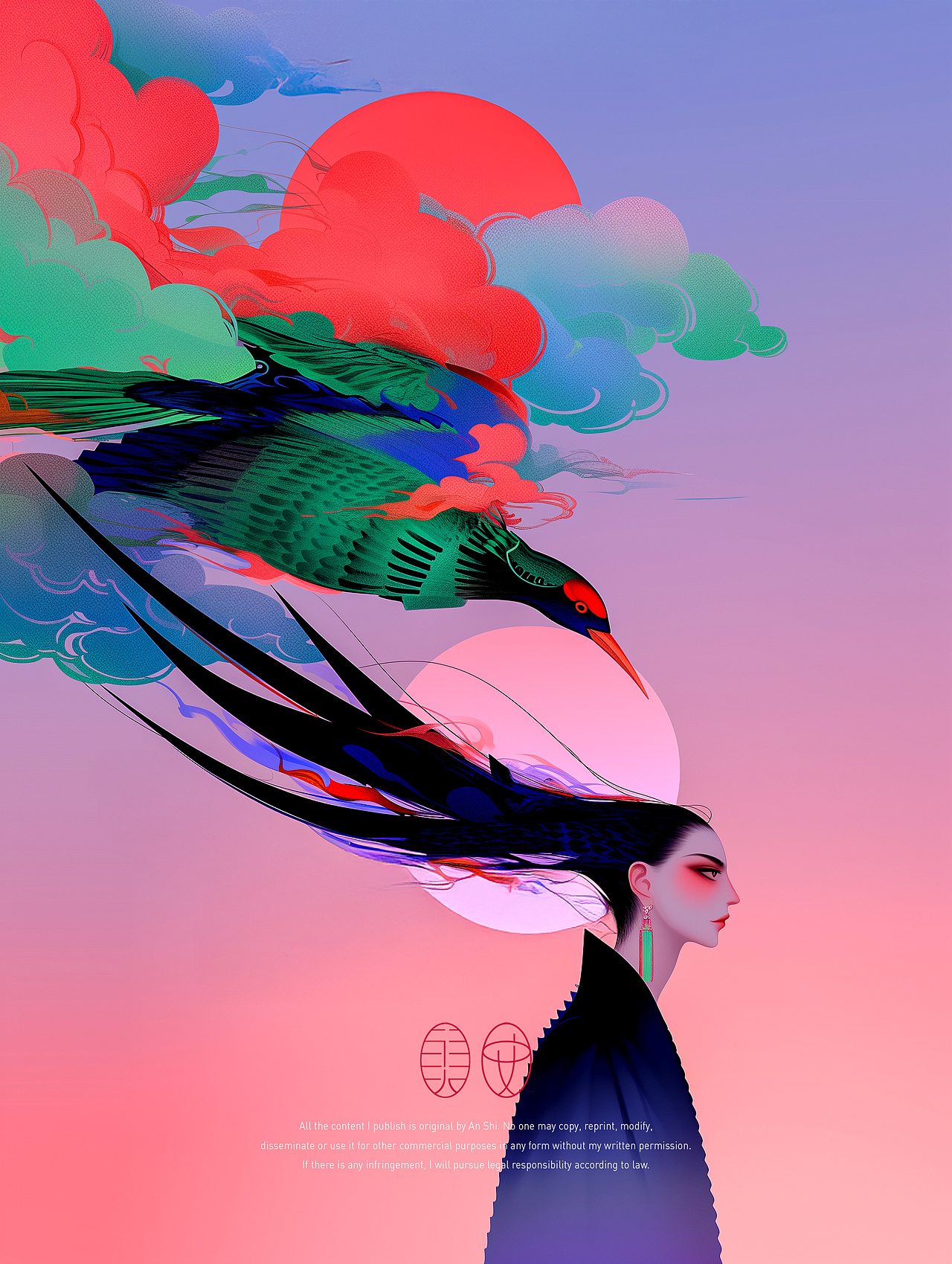奇幻东方丨百鸟朝凤（图ZMzk3NjE1OTcy） - AI作品 - 站酷设计师安史原创素材 - 站酷ZCOOL