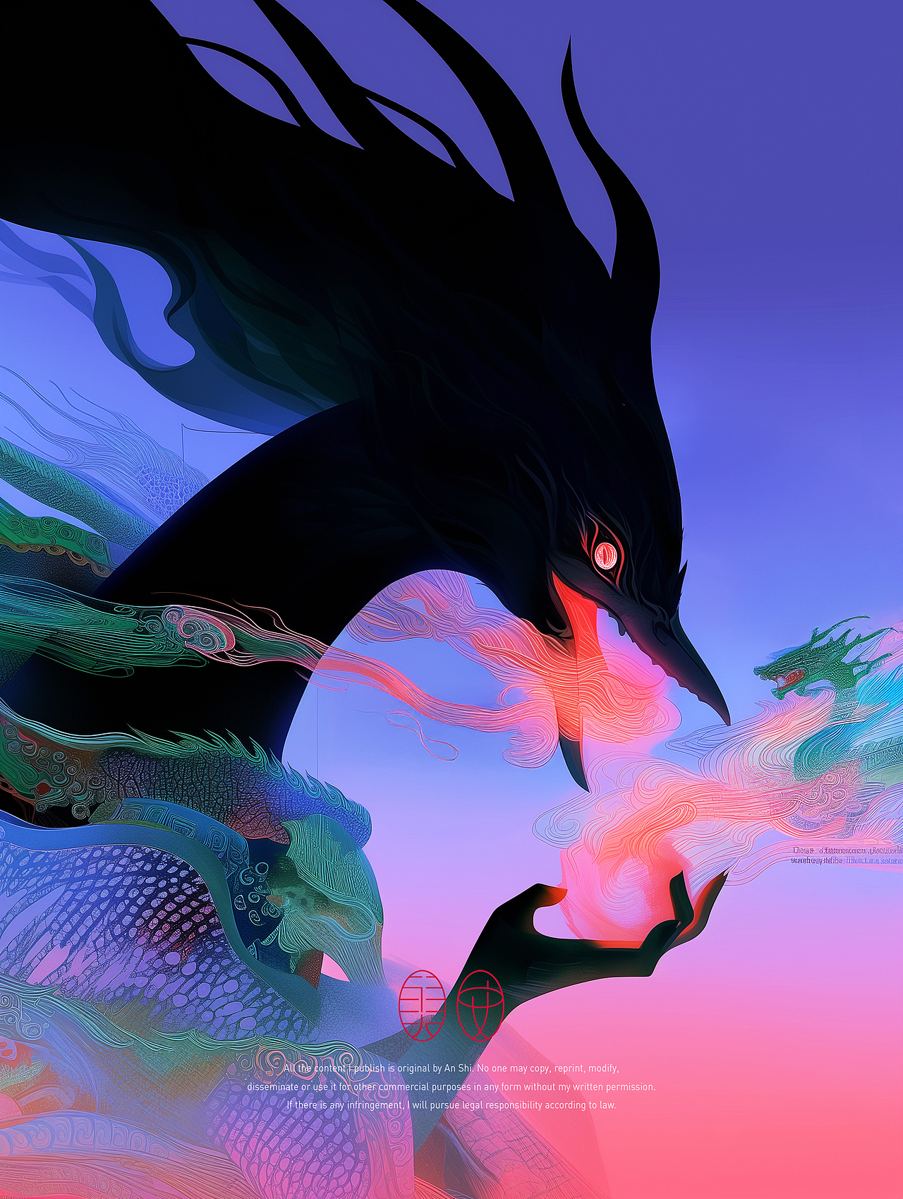 奇幻东方丨百鸟朝凤（图ZMzk3NjE1OTc2） - AI作品 - 站酷设计师安史原创素材 - 站酷ZCOOL