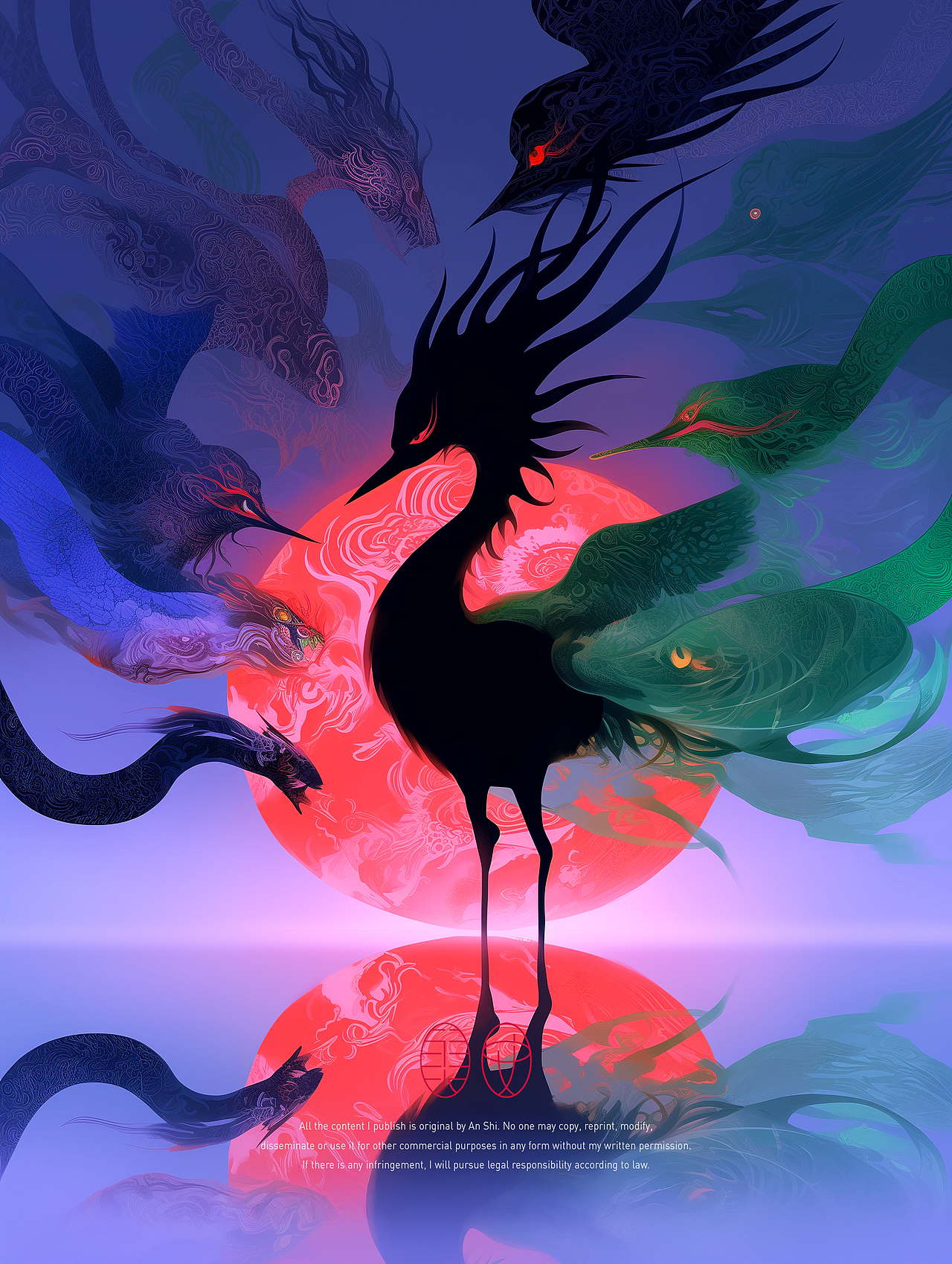 奇幻东方丨百鸟朝凤（图ZMzk3NjE1OTgw） - AI作品 - 站酷设计师安史原创素材 - 站酷ZCOOL